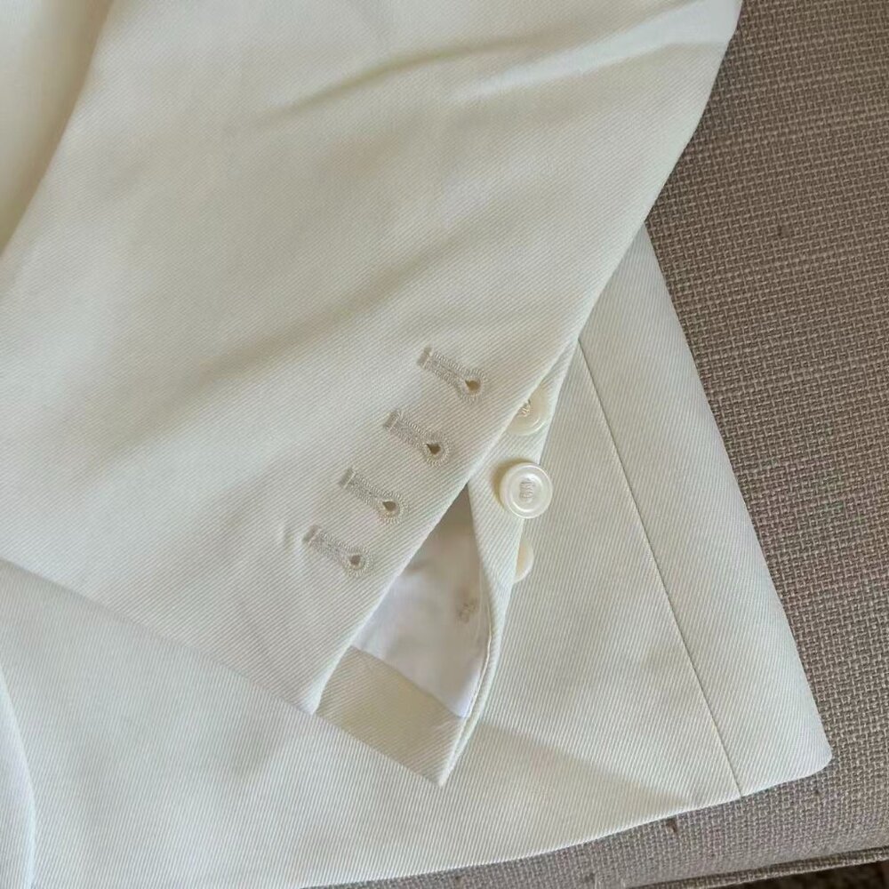 BEST Helsa The Tux Blazer in Wool Cream Ivory Classic XSmall - Picture 7 of 15